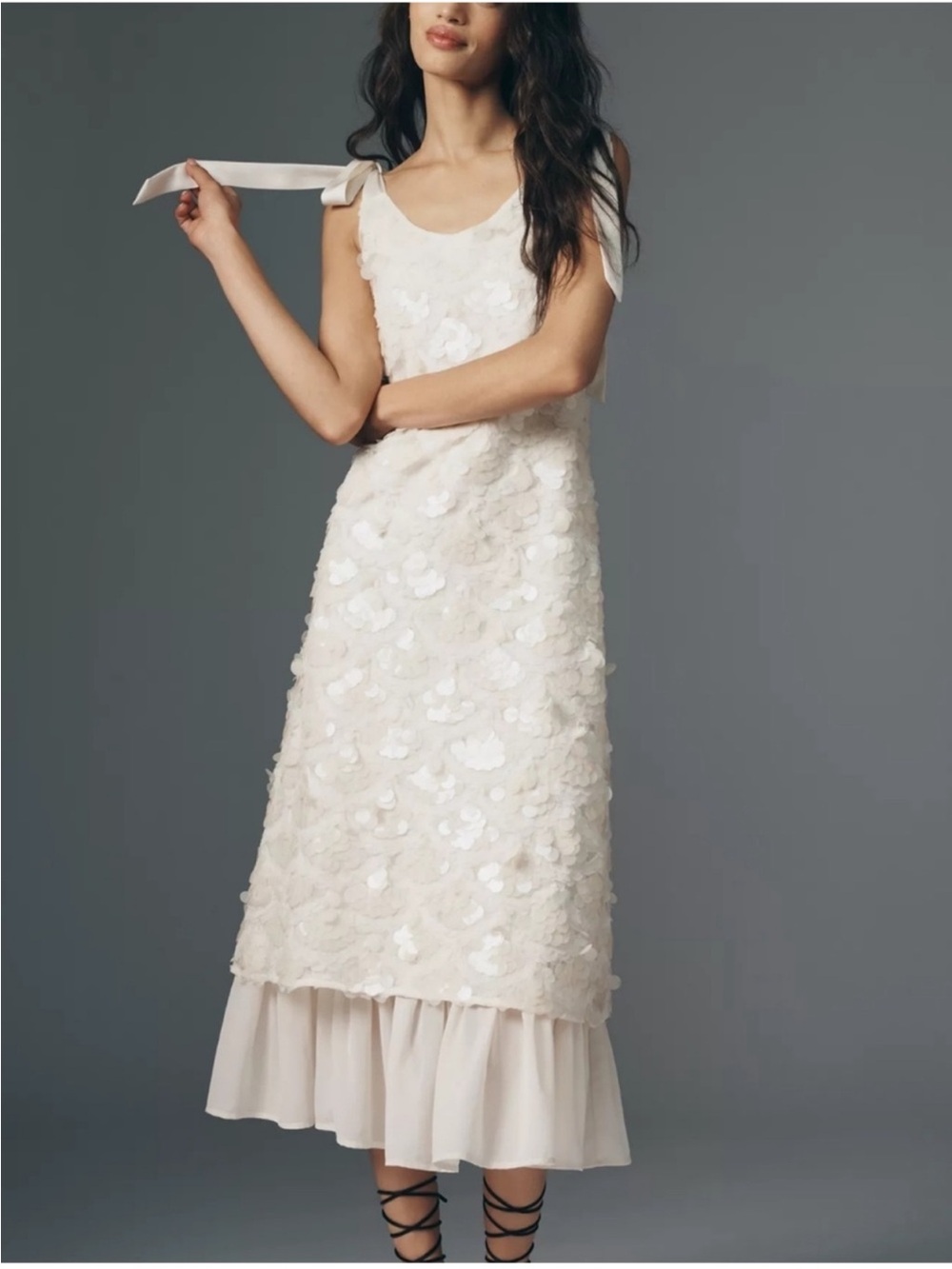 En Saison Emryn Sequin A-Line Bow Midi Dress - Picture 2 of 4